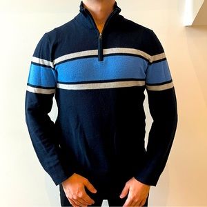 Men’s Banana Republic half zip striped sweater
